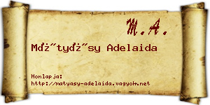 Mátyásy Adelaida névjegykártya